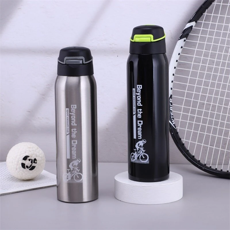 (image for) 500ml Portable Cycling Water Bottle, Large Capacity 304 Stainless Steel Sports Bottle Suitable For Mountain Bikes And Road Bikes